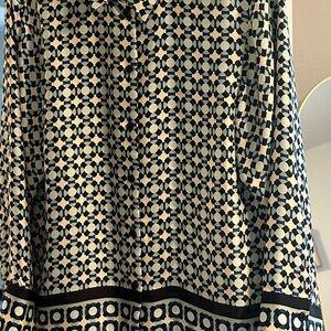 H&M Black and Cream A-Line Skirt